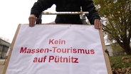 Protest gegen die Bauarbeiten des Bernsteinresort Pütnitz. © Screenshot 