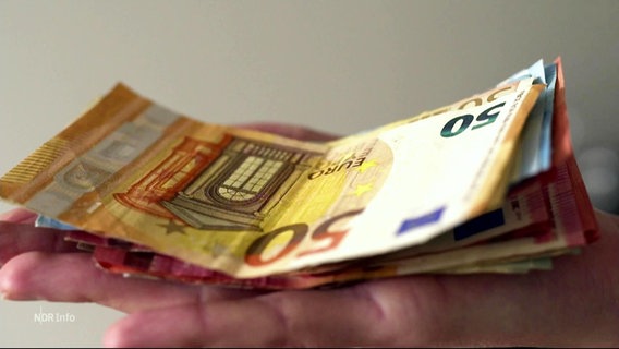 Geldscheine liegen in einer Hand. © Screenshot 