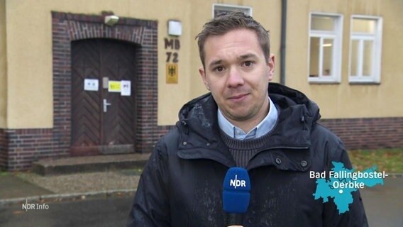Der Reporter Johannes Koch berichtet aus Bad Fallingbostel. © Screenshot 