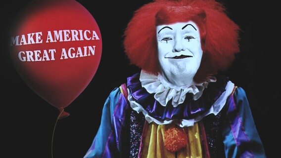 Donald Trump als Horror-Clown. © NDR 