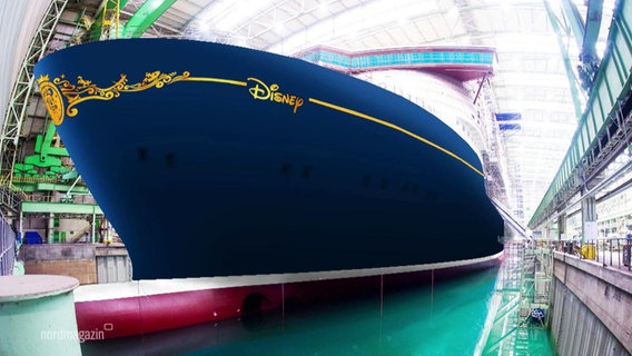 Eine Computersimulation des neuen Anstriches der "Global Dream" im Disney-Look. © Screenshot 