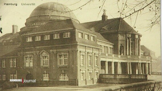 Historisches Schwarz-Weiß-Bild der Universität Hamburg © Screenshot 