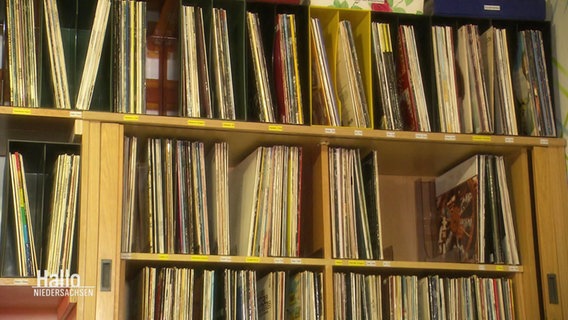 Ein Regal voller unterschiedlicher Vinylplatten. © Screenshot 