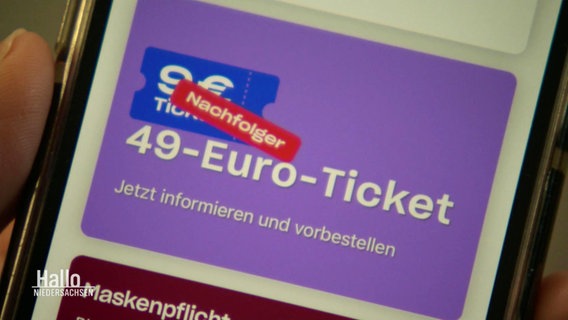 Eine Vorbestell-Option für das 49-Euro-Ticket wird in der App des Hamburger Verkehrsverbundes angezeigt. © Screenshot 