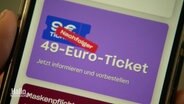Eine Vorbestell-Option für das 49-Euro-Ticket wird in der App des Hamburger Verkehrsverbundes angezeigt. © Screenshot 