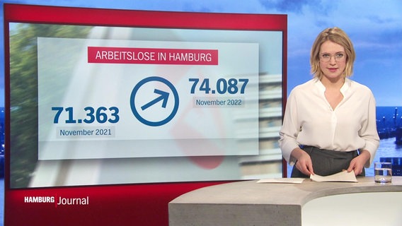 Moderatorin Merlin van Rissenbeck stellt die Nachrichten im Hamburg Journal vor. © Screenshot 
