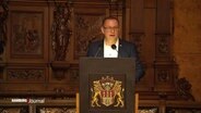 Tino Chrupalla bei einer Rede im Hamburger Rathaus. © Screenshot 