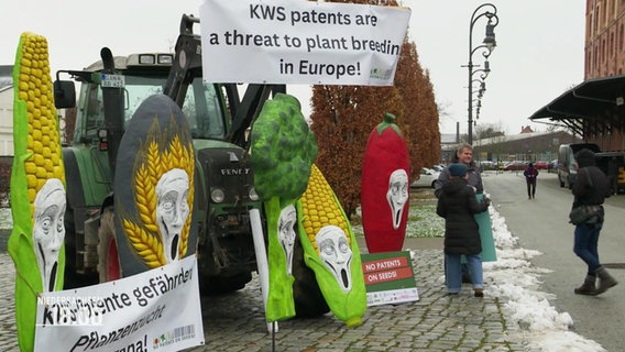 Menschen protestieren gegen Patente auf Saatgut © Screenshot 