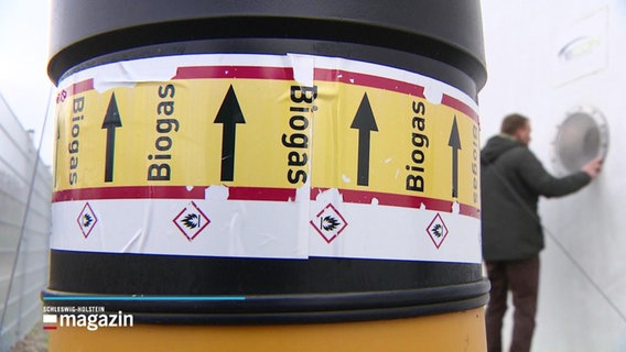 Aufkleber mit der Aufschrift "Biogas". © Screenshot 