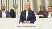 Ministerpräsidentin Manuela Schwesig im Landtag. © Screenshot 