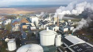 Luftaufnahme einer Zuckerfabrik in Anklam © Screenshot 