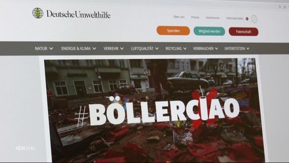 Eine Website mit einem Bild des Hashtags "Böllerciao" © Screenshot 