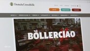 Eine Website mit einem Bild des Hashtags "Böllerciao" © Screenshot 