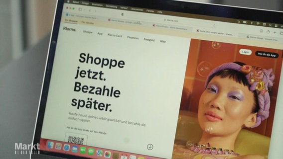 Eine Website wirbt mit "shoppe jetzt. Bezahle später." © Screenshot 