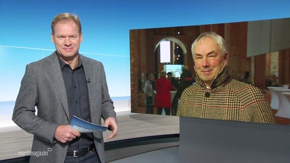 Moderator Thilo Tautz im Gespräch mit dem Wismarer Bürgermeister Thomas Beyer von der SPD © Screenshot 