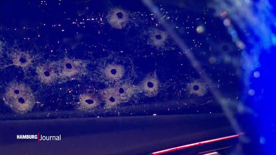 Einschusslöcher in einem Autofenster. © Screenshot 
