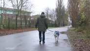 Eine Person geht mit ihrem Hund spazieren. © Screenshot 