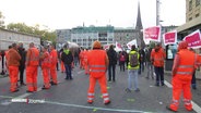 Streik der Gewerkschaft ver.di in Hamburg. © Screenshot 