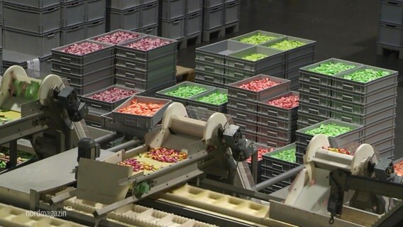Aufnahmen aus einer Süßigkeitenfabrik in Boizenburg. © Screenshot 