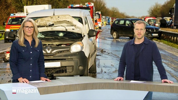 Die Moderatoren Gabi Lüeße und Henrik Hanses. © Screenshot 