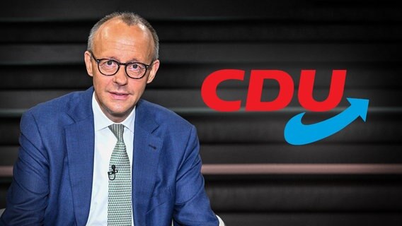 Friedrich Merz neben einem CDU-AfD-Logo © NDR 