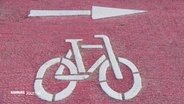 Kennzeichnung auf einem Fahrradweg © Screenshot 