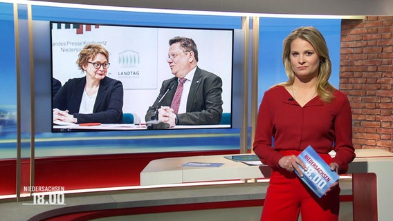 Kathrin Kampmann moderiert Niedersachcsen 18.00 Uhr am 20.01.2023. © Screenshot 