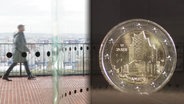 Die Rückseite der neuen Zwei-Euro-Münze mit Elbphilharmonie-Motiv. © Screenshot 