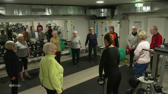 Eine Gruppe Seniorinnen beim Sporttraining. © Screenshot 