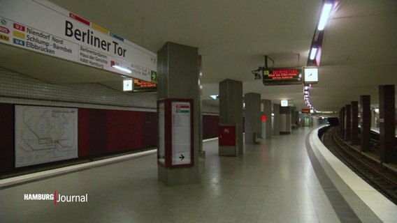 Leerer Bahnsteig am Berliner Tor. © Screenshot 