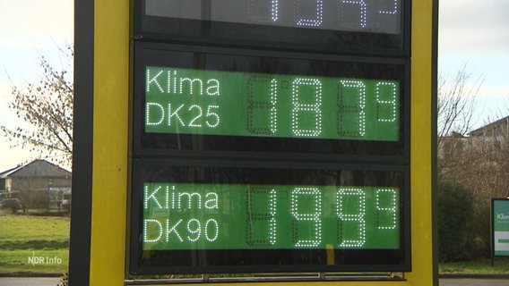 Die Preisanzeige an einer Tankstelle. © Screenshot 