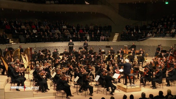 Das Bayerische Sinfonieorchester unter Leitung von Stardirigent Sir Simon Rattle spielte die Oper "Siegfried" in der Elbphilharmonie. © Screenshot 