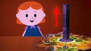 Ein Mädchen spielt das Fantasy-Gesellschafts-Spiel "Der unendliche Wirtschaftswachsturm". © NDR 