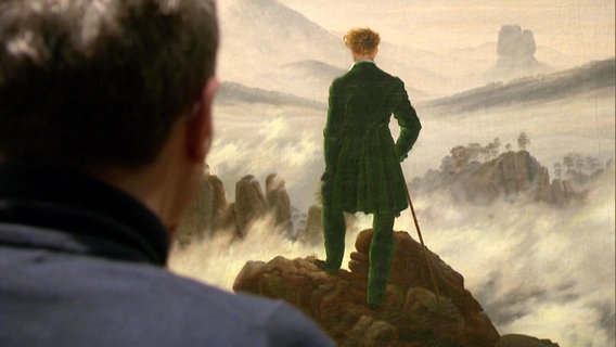 Kunsthallen-Direktor Alexander Klar vor Caspar David Friedrichs Gemälde "Der Wanderer über dem Nebelmeer" © Screenshot 