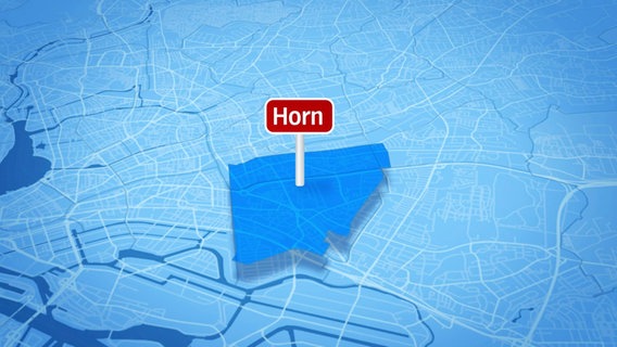 Der Stadtteil Horn auf einer Hamburg-Karte © Screenshot 