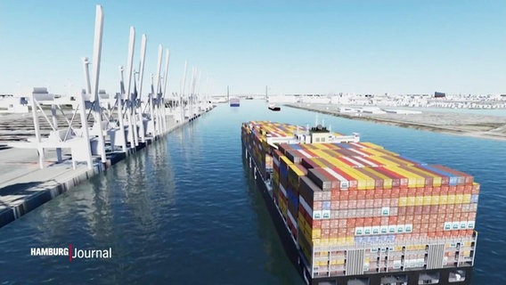 Eine digitale darstellung des Containerhafens © Screenshot 