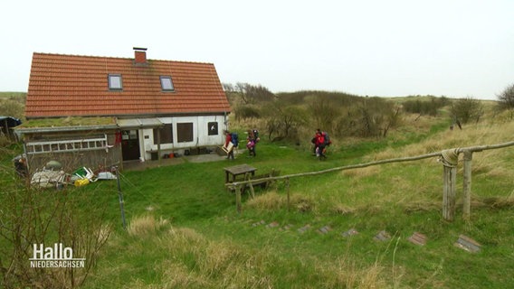 Das Stationshaus der Vogelschützer auf der Insel Mellum in der Nordsee. © Screenshot 