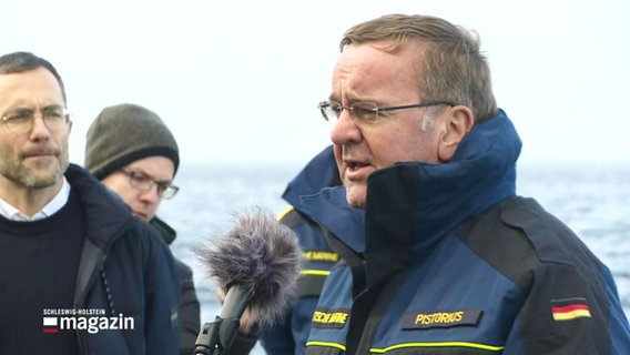 Verteidigungsminister Boris Pistorius (SPD) beim Besuch der Deutschen Marine in Eckernförde. © Screenshot 
