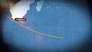 Streckengrafik dritte Etappe Ocean Race © Screenshot 