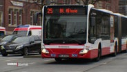 Ein Bus der Linie 25 in Richtung Bahnhof Altona. © Screenshot 