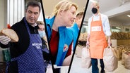 Politiker*innen, die sich gerne helfend bei den Tafeln zeigen. (extra 3 vom 02.03.2023 im Ersten) © NDR 