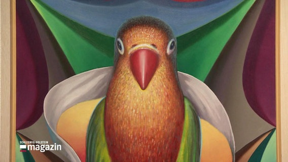 Ein gemalter Vogel des Künstlers Christian Hahn. © Screenshot 
