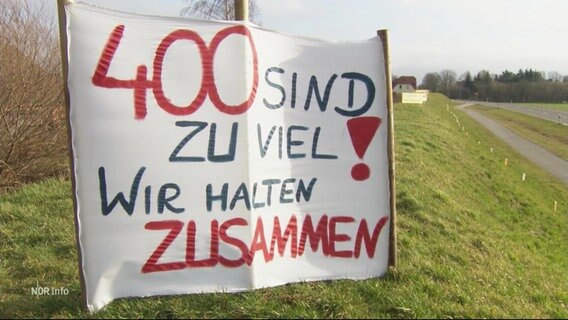 Banner von den Demonstranten gegen Flüchtlingsunterkünfte in Upahl. © Screenshot 