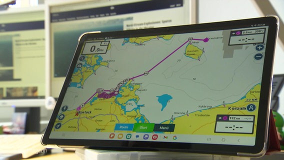 Die vermutliche Route von Rostock zur Nord-Stream-Pipeline. © Screenshot 