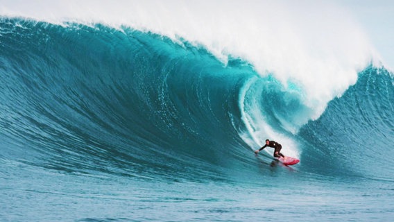 Ein Surfer auf einer großen Welle. © Screenshot 