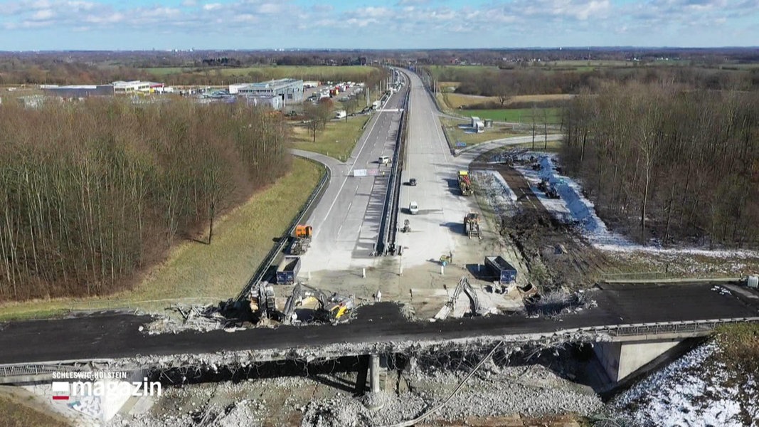 Bauarbeiten auf der A1 zwischen Reinfeld und Bad Oledesloe. 