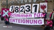 Die Volkinitiative "Hamburg Enteignet" hat mehr als die nötigen 10.000 Stimmen gesammelt, um ihr Anliegen in der Bürgerschaft auf die Tagesordnung zu setzen. © Screenshot 