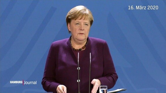 Angela Merkel bei einer Presseerklärung. © Screenshot 