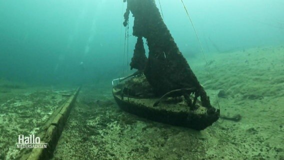 Ein versunkenes Segelschiff im Kreidesee. © Screenshot 