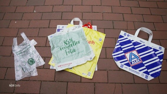 Plastiktüten verschiedener Supermarkt Ketten © Screenshot 